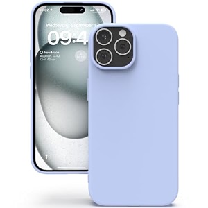 yatwin silicone back case for iphone 15 pro max soft-touch phone back cover for apple iphone 15 pro max - lilac