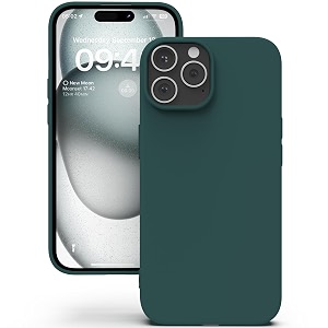 yatwin silicone back case for iphone 15 pro max soft-touch phone back cover for apple iphone 15 pro max - dark green
