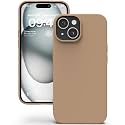YATWIN Silicone Back Case for iPhone 15 Plus, Soft-Touch Phone Back Cover for Apple iPhone 15 Plus-Milk Tee, Light Brown