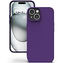 YATWIN Silicone Back Case for iPhone 15, Soft-Touch Phone Back Cover for Apple iPhone 15 - Purple