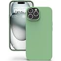 YATWIN Silicone Back Case for iPhone 15 Pro Max, Soft-Touch Phone Back Cover for Apple iPhone 15 Pro Max - Mint Green