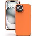 YATWIN Silicone Back Case for iPhone 15 Pro Max, Soft-Touch Phone Back Cover for Apple iPhone 15 Pro Max - Orange