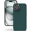 YATWIN Silicone Back Case for iPhone 15 Pro Max, Soft-Touch Phone Back Cover for Apple iPhone 15 Pro Max - Dark Green