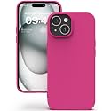 YATWIN Silicone Back Case for iPhone 15, Soft-Touch Phone Back Cover for Apple iPhone 15 - Magenta