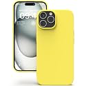 YATWIN Silicone Back Case for iPhone 15 Pro, Soft-Touch Phone Back Cover for Apple iPhone 15 Pro - Yellow