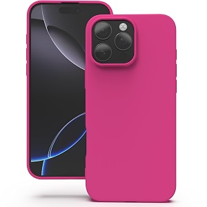 yatwin silicone back case for iphone 16 pro soft-touch phone back cover for apple iphone 16 pro - magenta