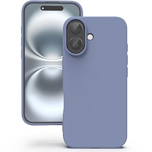 yatwin silicone back case for iphone 16 plus soft-touch phone back cover for apple iphone 16 plus - lavender grey