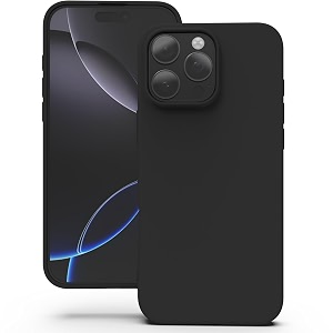 yatwin silicone back case for iphone 16 pro max soft-touch phone back cover for apple iphone 16 pro max - black