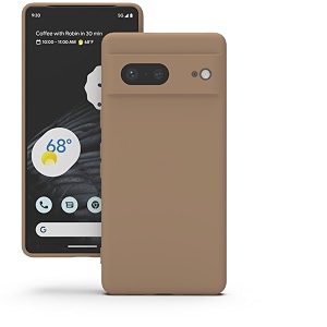 yatwin silicone back case for google pixel 7 soft-touch phone back cover for google pixel 7-milk tee light brown