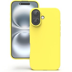 yatwin silicone back case for iphone 16 plus soft-touch phone back cover for apple iphone 16 plus - yellow
