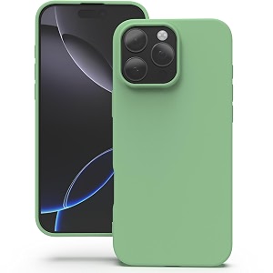 yatwin silicone back case for iphone 16 pro soft-touch phone back cover for apple iphone 16 pro - mint green
