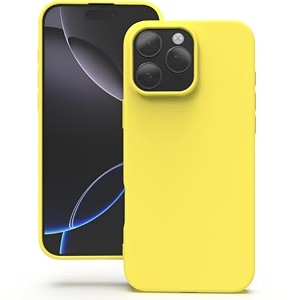 yatwin silicone back case for iphone 16 pro soft-touch phone back cover for apple iphone 16 pro - yellow