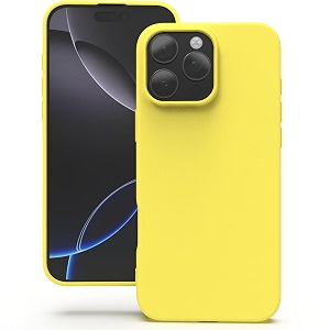 yatwin silicone back case for iphone 16 pro max soft-touch phone back cover for apple iphone 16 pro max - yellow