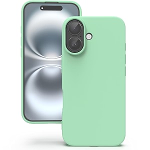 yatwin silicone back case for iphone 16 plus soft-touch phone back cover for apple iphone 16 plus - link cyan