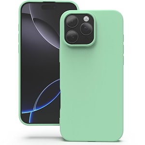 yatwin silicone back case for iphone 16 pro soft-touch phone back cover for apple iphone 16 pro - link cyan