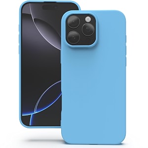 yatwin silicone back case for iphone 16 pro max soft-touch phone back cover for apple iphone 16 pro max - sky blue