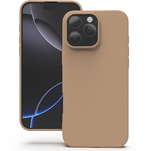 yatwin silicone back case for iphone 16 pro soft-touch phone back cover for apple iphone 16 pro-milk tee brown