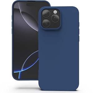 yatwin silicone back case for iphone 16 pro soft-touch phone back cover for apple iphone 16 pro - dark blue