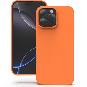 yatwin silicone back case for iphone 16 pro soft-touch phone back cover for apple iphone 16 pro - orange