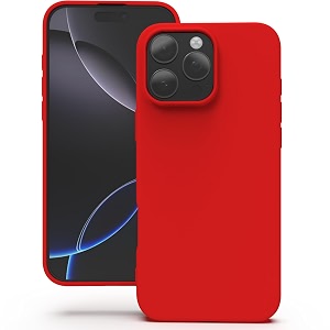 yatwin silicone back case for iphone 16 pro soft-touch phone back cover for apple iphone 16 pro - red