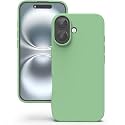 YATWIN Silicone Back Case for iPhone 16, Soft-Touch Phone Back Cover for Apple iPhone 16 - Mint Green