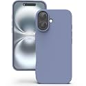 YATWIN Silicone Back Case for iPhone 16, Soft-Touch Phone Back Cover for Apple iPhone 16 - Lavender Grey