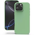 YATWIN Silicone Back Case for iPhone 16 Pro, Soft-Touch Phone Back Cover for Apple iPhone 16 Pro - Mint Green