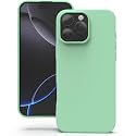 YATWIN Silicone Back Case for iPhone 16 Pro Max, Soft-Touch Phone Back Cover for Apple iPhone 16 Pro Max - Link Cyan