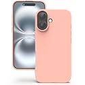 YATWIN Silicone Back Case for iPhone 16, Soft-Touch Phone Back Cover for Apple iPhone 16 - Pink