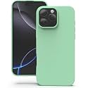 YATWIN Silicone Back Case for iPhone 16 Pro, Soft-Touch Phone Back Cover for Apple iPhone 16 Pro - Link Cyan