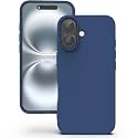 YATWIN Silicone Back Case for iPhone 16, Soft-Touch Phone Back Cover for Apple iPhone 16 - Dark Blue