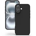 YATWIN Silicone Back Case for iPhone 16, Soft-Touch Phone Back Cover for Apple iPhone 16 - Black