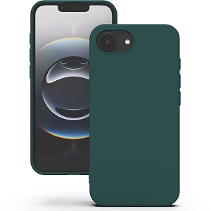 yatwin silicone back case for iphone 16e soft-touch phone back cover for apple iphone 16e - dark green