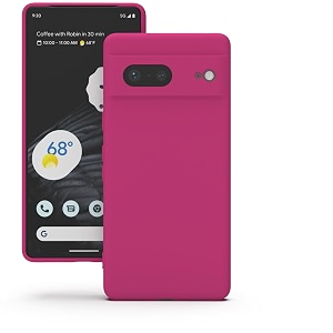 yatwin silicone back case for google pixel 7 soft-touch phone back cover for google pixel 7 - magenta