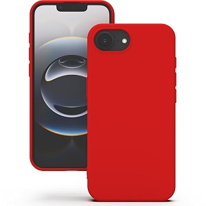 yatwin silicone back case for iphone 16e soft-touch phone back cover for apple iphone 16e - red