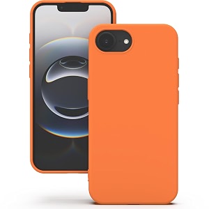 yatwin silicone back case for iphone 16e soft-touch phone back cover for apple iphone 16e - orange