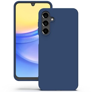 yatwin silicone back case for samsung galaxy a15 soft-touch phone back cover for samsung galaxy a15 - dark blue