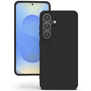 yatwin silicone back case for samsung galaxy s25 soft-touch phone back cover for samsung galaxy s25 - black