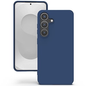 yatwin silicone back case for samsung galaxy s25 plus soft-touch phone back cover for samsung galaxy s25 plus - dark blue