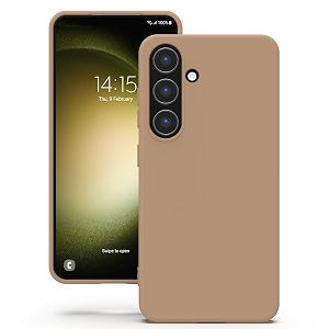 yatwin silicone back case for samsung galaxy s23 soft-touch phone back cover for samsung galaxy s23-milk tee beige
