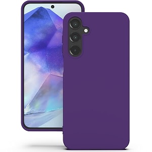 yatwin silicone back case for samsung galaxy a55 soft-touch phone back cover for samsung galaxy a55 - purple