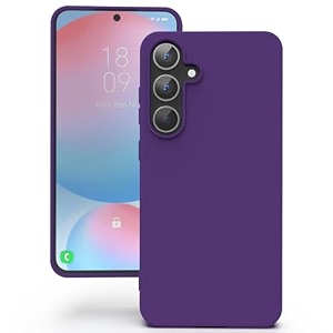 yatwin silicone back case for samsung galaxy s24 fe soft-touch phone back cover for samsung galaxy s24 fe - purple
