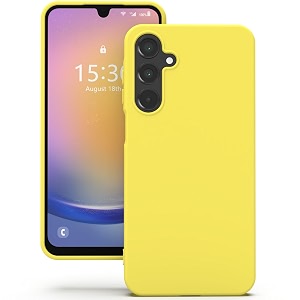 yatwin silicone back case for samsung galaxy a25 soft-touch phone back cover for samsung galaxy a25 - yellow