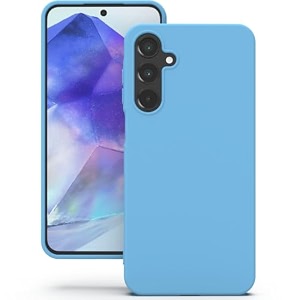 yatwin silicone back case for samsung galaxy a55 soft-touch phone back cover for samsung galaxy a55 - sky blue