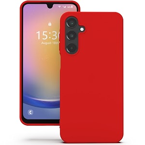 yatwin silicone back case for samsung galaxy a25 soft-touch phone back cover for samsung galaxy a25 - red