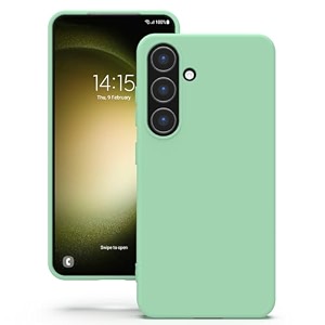 yatwin silicone back case for samsung galaxy s23 soft-touch phone back cover for samsung galaxy s23 - link cyan