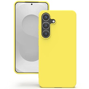 yatwin silicone back case for samsung galaxy s25 plus soft-touch phone back cover for samsung galaxy s25 plus - yellow
