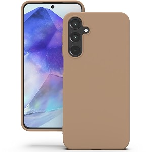 yatwin silicone back case for samsung galaxy a55 soft-touch phone back cover for samsung galaxy a55-milk tee beige