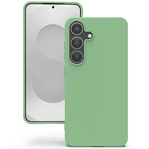 yatwin silicone back case for samsung galaxy s25 plus soft-touch phone back cover for samsung galaxy s25 plus - mint green