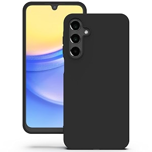 yatwin silicone back case for samsung galaxy a15 soft-touch phone back cover for samsung galaxy a15 - black